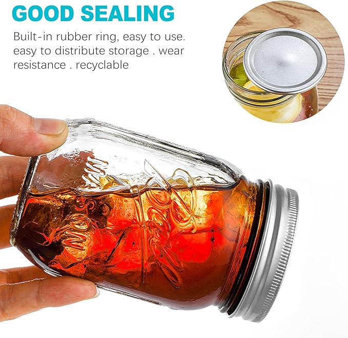 ZukoCert 24 Pcs 70mm Regular Mouth Canning Jar Lids, Leak-Proof Airtight Split-Type Metal Lids for Ball & Kerr Jars, Home Canning & Preservation