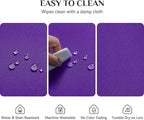 Softalker Rectangle Tablecloth, Waterproof & Stain Resistant Table Cloths Wrinkle Free Fabric Washable 210GSM Polyester Table Cover for Dining/Party/Outdoor - 90 x 132 inch,Purple