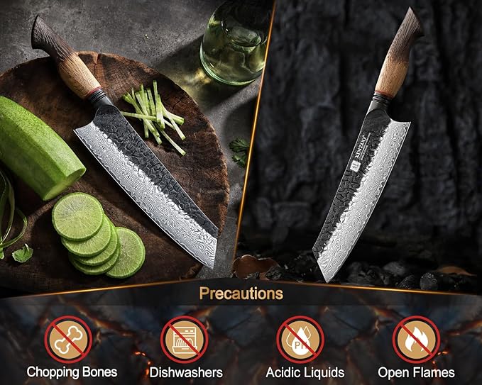 XINZUO 8.3 Inch Kiritsuke Chef Knife, Forged 67 Layers 10Cr15Comov High Carbon Damascus Steel Professional Kitchen Knife,Super Sharp，White Oak + Red G10 Gasket Handle