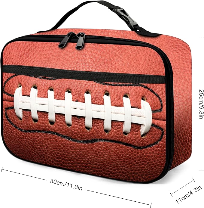 American Football Lunch Bag Insulated Reusable Lunch Box Tote Bag For Women Men Work Picnic Travel