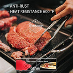 4 Pack Tongs For Cooking, Heat Resistant 600 Degrees 9",12" Stainless Steel Locking Metal Tong & 9",12" Kitchen Tongs with Silicone Tips, Non-Slip Food Silicone Tong, Heavy Duty, Non-Stick