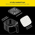 Chefman TurboFry 5-Quart Air Fryer, Integrated 60-Minute Timer for Healthy Cooking, Cook with 80% Less Oil, Adjustable Temperature Control, Nonstick Dishwasher-Safe Basket and Tray, Black