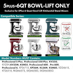 qAp quality art Practical Stainless Steel Spiral Dough Hook Replacement for KitchenAid 5Plus & 6QT Bowl-Lift Stand Mixers, Rustproof & Easy Clean, Efficient Kneading for Bread, Pizza, Pasta, Cookies