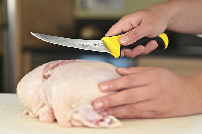 Mercer Culinary Millennia Colors Boning Knife, 6-Inch Curved, Yellow