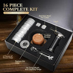 G GOOD GAIN Whiskey Smoker Kit with Torch - Old Fashioned Cocktail Smoker Kit with 6 Flavors Wood Chips | Drink Bourbon Infuser Set with 4 Stainless Steel Ice Stone for Men, Dad (No Fuel Included)