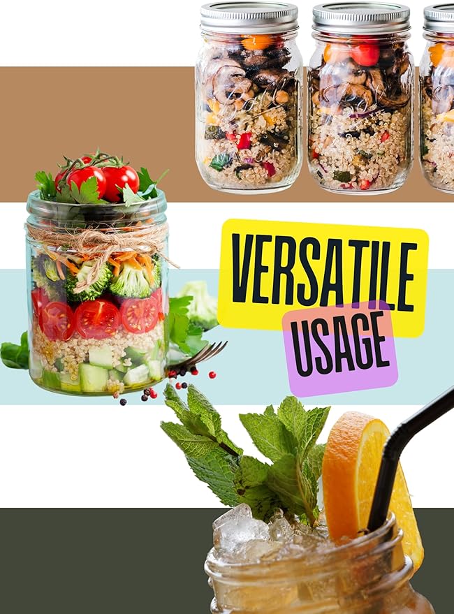 MegaWise Reusable Regular Mouth Canning Lids for Ball, Kerr Jars - Split-Type Metal Mason Jar Lids for Canning - Food Grade Material, 100% Fit & Airtight for Regular Mouth Jars, Silver/70 MM,10 Count