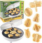 The Original Creepy Crawly Bug Waffle Maker- 7 Fun Different Insect Shaped Pancakes- Includes a Butterfly Lady Bug Bee & More- Electric Nonstick Waffler Iron, Morning Breakfast Treat or Kids Xmas Gift