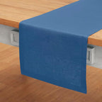 Solino Home Linen Table Runner 90 Inches Long - 100% Pure Linen Indigo Blue Dining Table Runner 14 x 90 Inch for Summer, Fall, Autumn - Fete