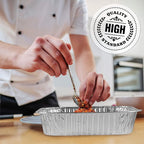 PLASTICPRO Disposable 8'' X 8'' X 2'' Inch Square Aluminum Tin Foil Baking Pans Bakeware - Cookware Perfect for Baking Cakes, Breads, Brownies, Bread, Meatloaf, Lasagna, Pack of 10