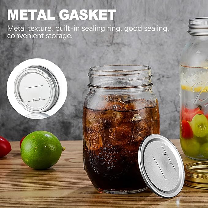 ZukoCert 24 Pcs 70mm Regular Mouth Canning Jar Lids, Leak-Proof Airtight Split-Type Metal Lids for Ball & Kerr Jars, Home Canning & Preservation