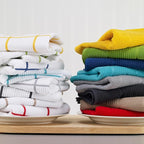 T-fal Solid & Checked Parquet Kitchen Towels: Highly Absorbent, Super Soft Long Lasting - 100% Cotton, 16"x26" Dish Towels for Cleaning & Drying Dishes, Pans, Glassware, Countertops, 6-Pack, Gray