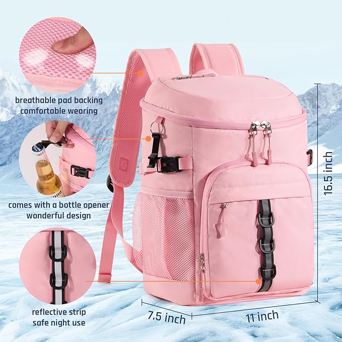 Cooler Backpack, Lightweight and Large Capacity Soft Backpack Cooler, Leak Proof Cooler Bag for Men Women