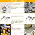 Large lemon squeezer, Manual Juicers stainless steel citrus juicer All Size Fruits Can Squeeze Juice, Large Yield, Suitable For Lemons, Oranges, Pomegranates, Grapes