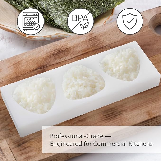 TIKUSAN Onigiri Mold Musubi Maker Japanese Rice Ball Press Onigiri Mold Tray BPA Free Made in Japan Kanto Style (Large 3 Molds)