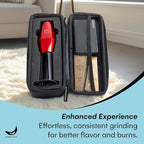 Banana Bros - OTTO Electric Smart Spice Grinder - Automatic Herb Grinder with Smart Technology - Rechargeable via USB - Portable Milling for Dry Herbs and Spices - Red - Carrying Case Included