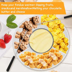 Fondue Pot Electric Set for Chocolate and Nacho Cheese, Chocolate Fondue Kit with Dipping Forks, Temperature Control, 9-ounce Detachable Bowl, Gift Set Date Night Idea Movie Night Game Night Gift Set