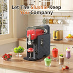 Slushie Machine, Slushy for Home No Ice Need, Professional Frozen Drink Maker & Margarita Machine, 6 Presets for Milkshakes, Frappés, Slush, Ice Cream, Large Capacity. Black