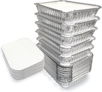 Spare Essentials 110 Pack - 2.25LB Aluminum Pans with Cardboard Lids - To go Foil Containers with Lids - Disposable Food Containers - Foil Take Out - Meal Prep Trays Foil Tins Freezer Meals Comercial