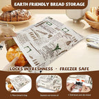 CHENGLIN Beeswax Cotton Bread Bags - Large Reusable Sourdough Storage Bags for Homemade Bread, Baguette & Loaf – Eco-Friendly, Washable, Breathable