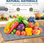 Premium Stone Dish Drying Mat – Large Foldable Kitchen Counter Mat, Super Absorbent Diatomaceous Earth with Coasters, Brush & Anti-Slip Pad – Fast Drying, Dark Gray