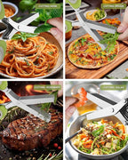 Herb Scissors,Heavy Duty Kitchen Shears for Food,Upgraded Serrated Tip for Garlic Crushing,Salad Chopper Utility Scissors,Herb Cutter with 5 Blades and Cover for Cutting Basil (Green)