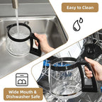 14-Cup Glass Coffee Carafe Replacement Compatible with Cuisinart Models DCC-3200P1, DCC- 3200, DCC-2200RC, Coffee Pot Replacement 14 Cup with Ergonomic Handle and Dripless Spout