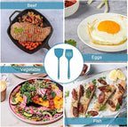 TeamFar Silicone Spatulas Set of 2, Solid & Slotted Cooking Turner for Non-stick Cookware, for Flipping/Turning/Frying, Healthy & Seamless, Heat-Resistant & Non-Scratch, Dishwasher Safe, Dark Blue