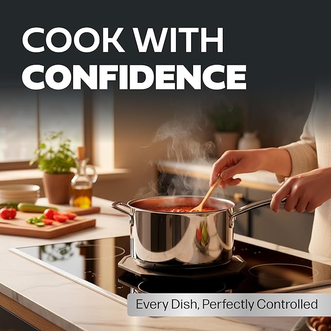 SimmerMat Heat Diffuser - Flame Diffuser Stove Cover Ring - Fire Diffuser for Any Type of Electric or Gas Stove - Dishwasher Safe Stove Top Cover - Steel Plates for Simmering and Slow Cooking - 1 Pack