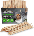 1000 Count Wooden Coffee Stir Sticks, Bulk Wood Stirrers for Coffee and Tea, Disposable Drink Stirrers for Hot Drinks, 7.5 Inch Wooden Coffee Stirrers for Home, No Plastic Stir Sticks