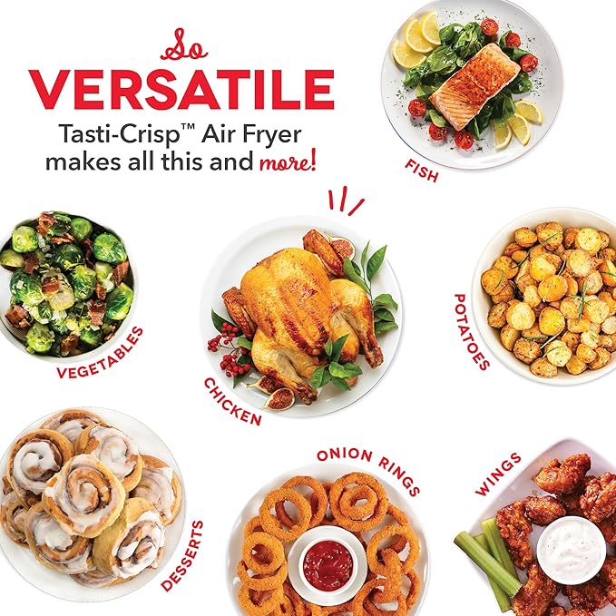DASH Tasti-Crisp™ Express Air Fryer Oven, 2.6 Qt., White – Compact Air Fryer for Healthier Food in Minutes, Ideal for Small Spaces - Auto Shut Off, Analog, 1000-Watt