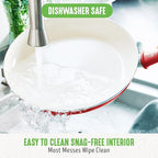 GreenLife 16 Piece Nonstick Cookware Set, Soft Grip Non-Toxic PFAS-Free Ceramic Pots & Pans, Dishwasher & Oven Safe, Frying, Sauce, Saute, Utensils, Glass Lids, Stay-Cool Handles, Wobble Free, Red