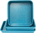 casaWare 3pc Ultimate Series Commercial Weight Toaster Oven Bakeware Set (Blue Granite)