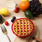 Vicrays Ceramic Pie Pan for Baking - 5.5 inch Small Pie Plates Deep Dish Round Pot Casserole Mini Serving Bowl - Microwave Oven Safe for Dessert Apple Pie Cake Tart Pizza Set of 6 - Red