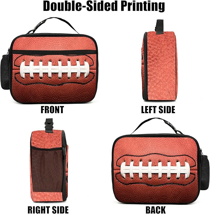 American Football Lunch Bag Insulated Reusable Lunch Box Tote Bag For Women Men Work Picnic Travel