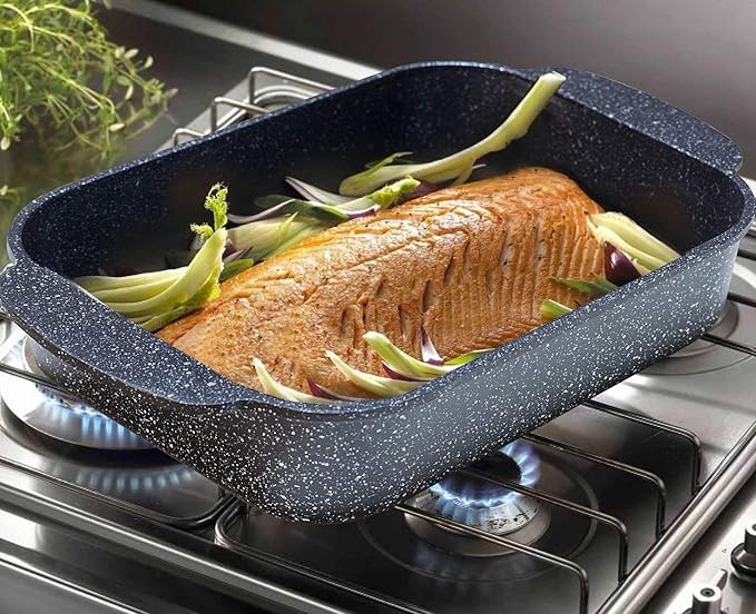 S·KITCHN Set of 3 Nonstick Roasting Pan Baking Dishes for Lasagna, Casserole and Bread Baking Pan, Large & Deep Lasagna Pan with Handles