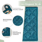 Maison d' Hermine Pot Holders Set 100% Cotton Heat Resistant Potholders 8" x 8" Hot Pads with Loop BBQ, Cooking, Baking, Grilling, Kitchen, Handling Hot Pans (Pack of 2, Luxury Loft-Dark Teal)