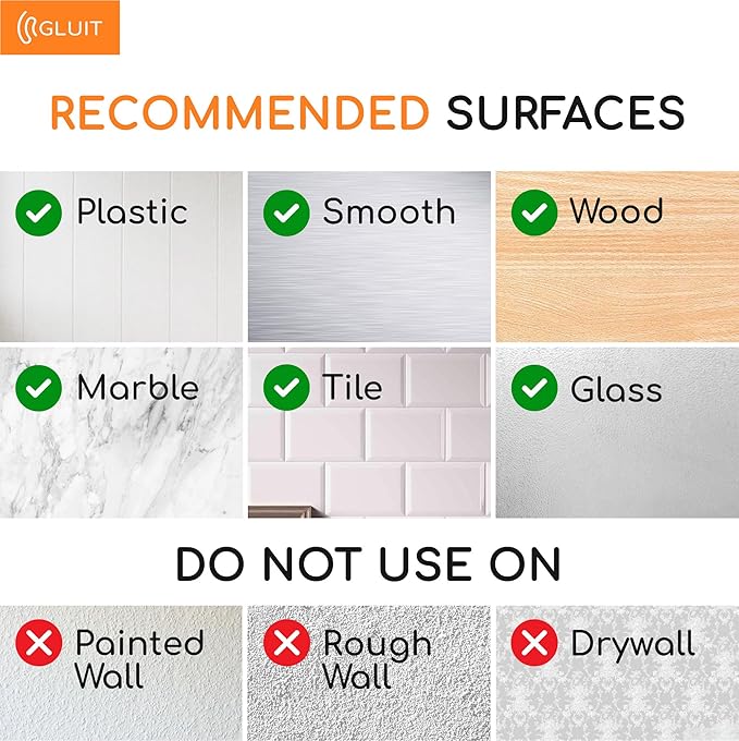 GLUIT Adhesive Large Wall Hooks for Hanging Heavy Duty 22 lbs Hooks for Walls No Damage 18 Pack