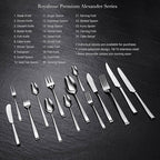 20-Piece Alexander Fine Silverware Set, Service for 4, 18/10 Stainless Steel, Well Made, Dishwasher Safe, Heavy Duty Flatware Set