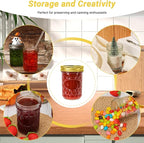 8 oz Glass Mason Jars, 24 Pack Regular Mouth Glass Canning Jars with Silver and Gold Aluminum Lids and Bands, Airtight Jam Jars for Food Storage, Pickling, Fermenting, Honey, DIY Candles Decor