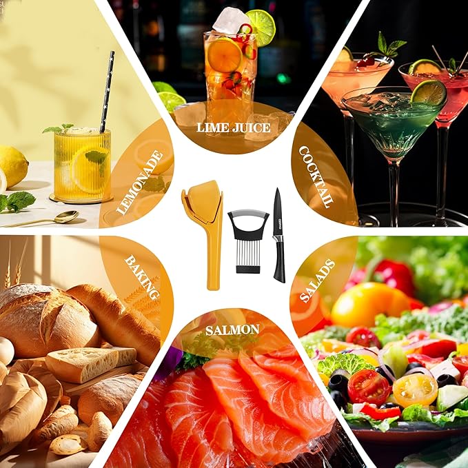 lemon squeezer,Portable Manual Citrus Squeezer Kit With Lime Squeezer,Lemon Slicer and Paring Knife,Easy to Juice Lemons,Limes,Oranges,Tangerines and Other Fruits Kitchen Gadgets.