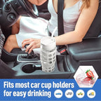 MUKOKO 32 oz Glass Tumbler with Straw,Glass Water Bottles with Time Marker,Iced Coffee Cup with 2 Lids-Handle Spout Lid&Straw Lid,Silicone Sleeve,Leakproof,1 Pack-White