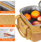 Lifewit Medium Lunch Bag Insulated Lunch Box Soft Cooler Cooling Tote for Adult Men Women, Brown 12-Can (9L)