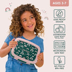 Bentgo Kids Prints Leak-Proof, 5-Compartment Bento-Style Kids Lunch Box - Ideal Portion Sizes for Ages 3-7, Durable, Drop-Proof, Dishwasher Safe, & PFAS & BPA-Free Materials (Green Rainbow)