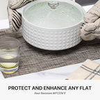 LEXMORE Placemats Set of 6 Vinyl/Plastic Woven Place Mats for Kitchen Table Indoor/Outdoor Washable Placemat Wipeable Dining Table Mats(Cappuccino)