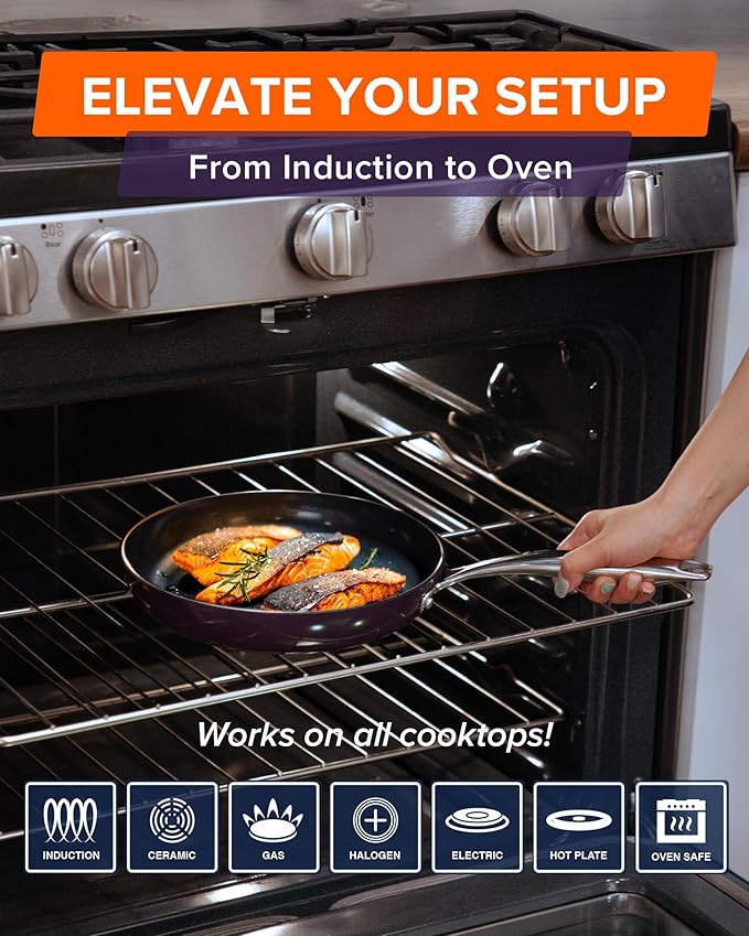 Nuwave Lux 13-Piece Premium Cookware Collection, Next-Generation G11 Duralon Blue Ceramic Nonstick, Ultra Durable, PFAS-Free, Lightweight & Works on All Cooktops