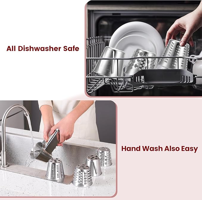 Stainless Steel Slicer Shredder Attachment for KitchenAid Mixers, Dishwasher Safe Cheese Grater Attachment, Food Slicer & Vegetable Chopper Accessory-4 Blades