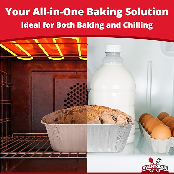 Chef Grade Extra-Thick 6 x 3.75in 1Lb Foil Loaf Pans 25 Pk. Best Disposable Bakeable Aluminum Tin Pan for Baking Bread, Small Meatloaf or Lemon Bundt Cake for Holiday Gifts, Bake Sales or Fundraisers.