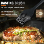 Walfos Silicone Basting Pastry Brush, Heat Resistant Pastry Brush Set, Strong Steel Core and One-Pieces Design, Perfect for BBQ Grill Baking Kitchen Cooking, BPA Free and Dishwasher Safe (2 Pcs)