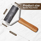 Small Marble Rolling Pin Pizza Roller with Dough Scraper Cutter, Marble Roller Non-Stick T-Type, For Cake Baking Tortilla Fudge Pizza Cookies and Other Kitchen Baking Cooking (Black).