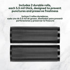 Vacuum Seal Rolls 11" x 25' 2 Pack (50 Feet Total) (Black and Clear) 5.5 Mil - BPA Free Commerical Grade Food Saver for Storage, Sous Vide, and Meal Prep Sealer Bag